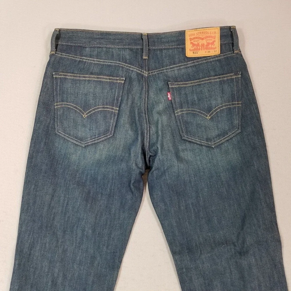 Levi's 511 jeans men's 36x32 slim straight blue denim pants